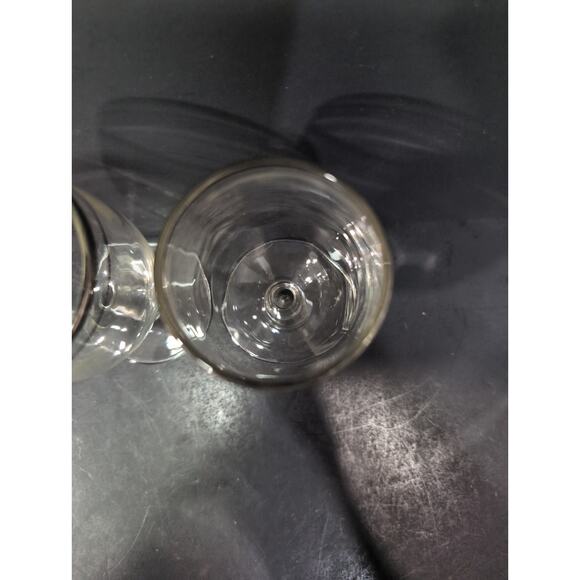 Silver Rimmed Cocktail Glasses Stemware, Set of 2, Midcentury Barware, 4 Oz - Picture 6 of 9